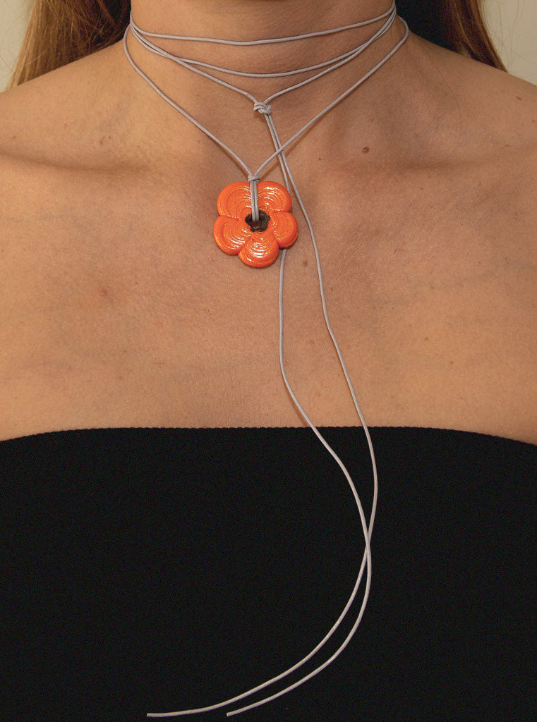 Posie Flower Necklace | Orange
